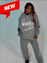 Load image into Gallery viewer, "I'm Worth It" Grey Sweatshirt (1/2 part of a set)